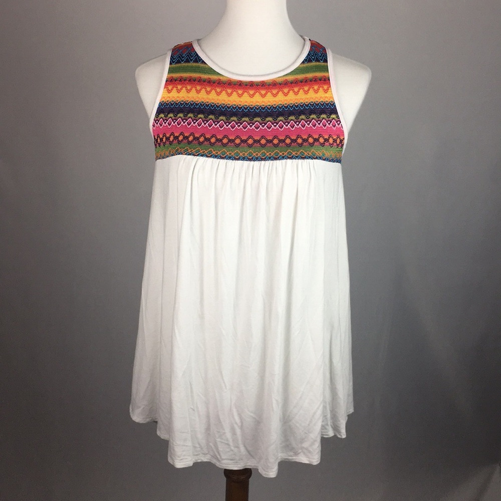 Colorful Embroidered Tank Top